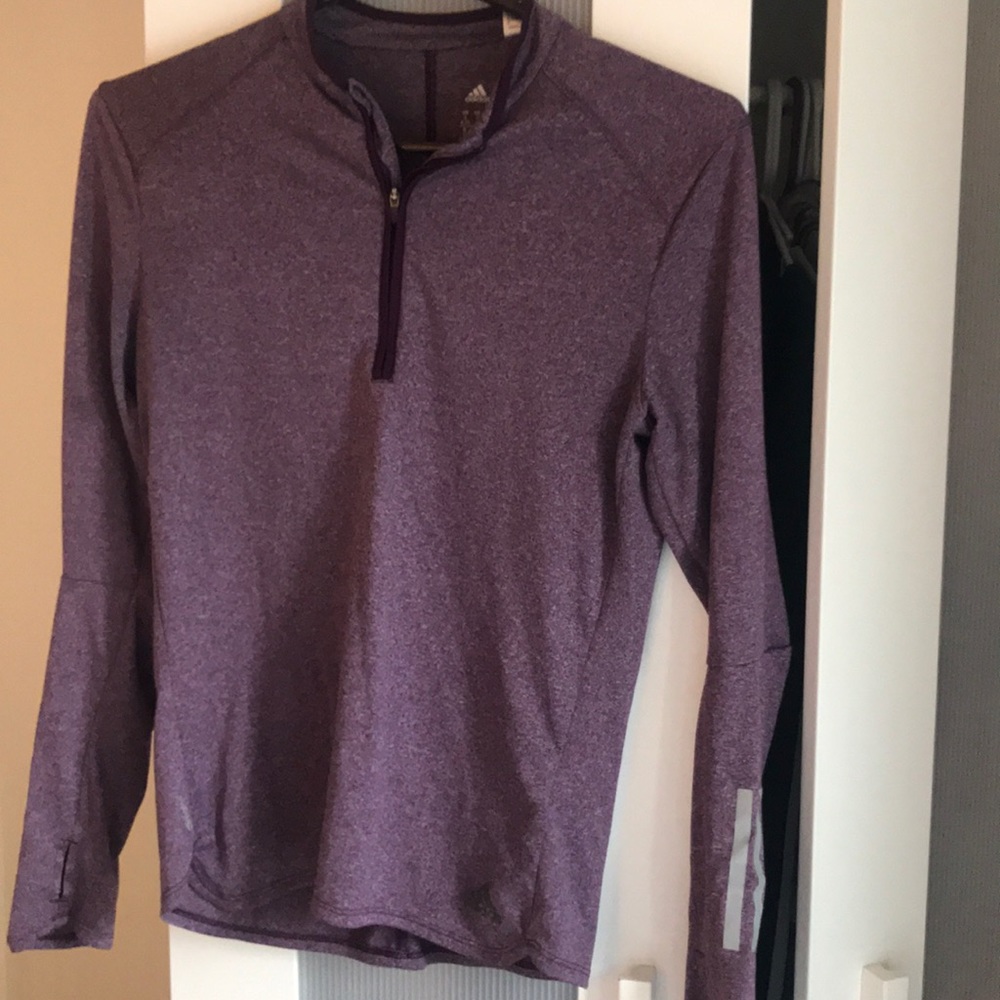 Adidas size S purple quarter zip running shirt